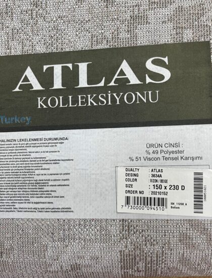 Прямоугольный ковёр Atlas 3634A_VIZON_BEIGE, Турция