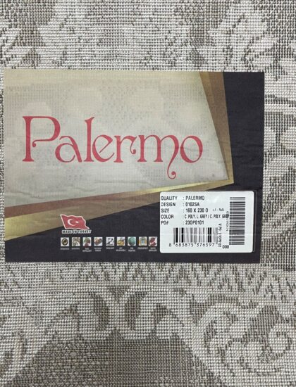 Круглый ковёр Palermo 0102SA_C_L_GREY_C_GREY, Турция
