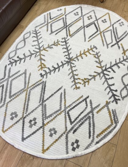 Овальный ковёр Sun_life  A938AF_L_GREY_P_WHITE, Турция