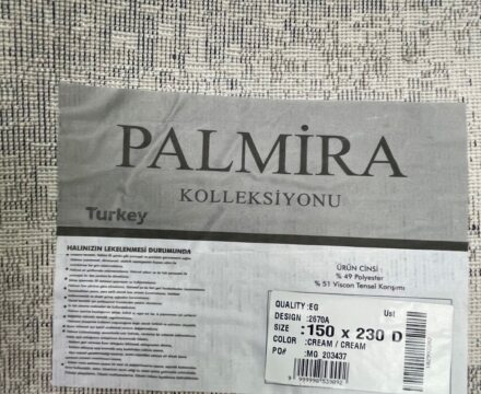 Квадратный ковёр Palmira  2670A_CREAM_CREAM, Турция
