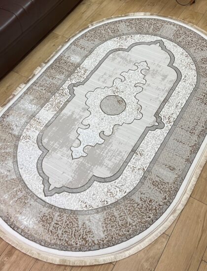 Овальный ковёр Carina 4907A_CREAM_CREAM, Турция