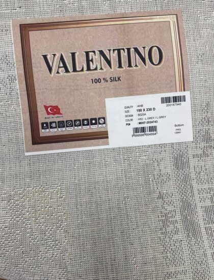 Прямоугольный ковёр Valentino + vigo 6025A_L_GREY_L_GREY, Турция