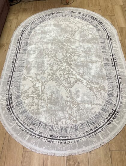Круглый ковёр Valentino + vigo 6025A_L_GREY_L_GREY, Турция