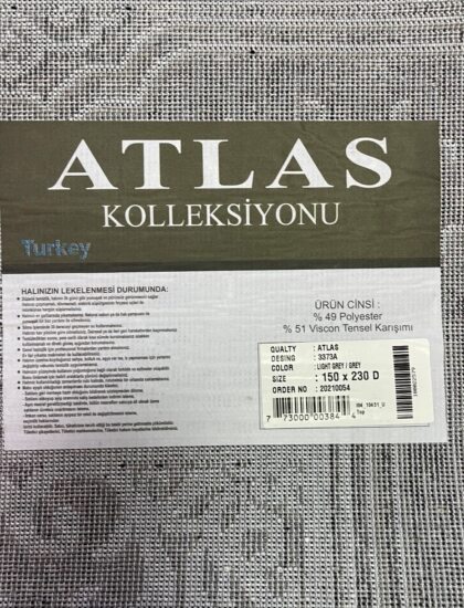 Прямоугольный ковёр Atlas 3373A_LIGHT_GREY_GREY, Турция
