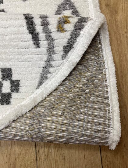 Овальный ковёр Sun_life  A938AF_L_GREY_P_WHITE, Турция