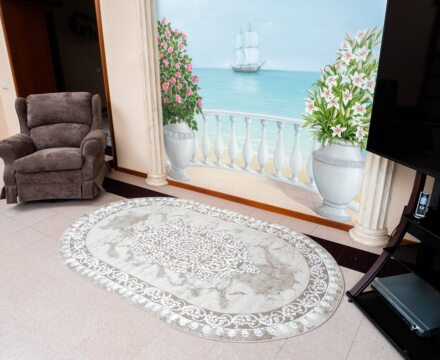 Овальный ковёр Atlas 3448A_VIZON_BEIGE, Турция