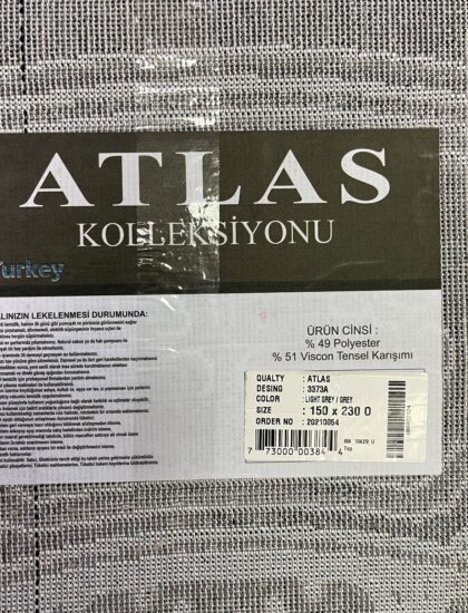 Овальный ковёр Atlas 3373A_LIGHT_GREY_GREY, Турция
