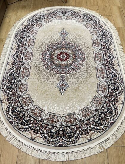 Овальный ковёр Shahriyar 4057A_CREAM_CREAM, Турция