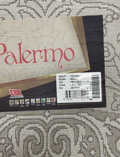 Овальный ковёр Palermo 00501A_L_GREY_P_GREY, Турция