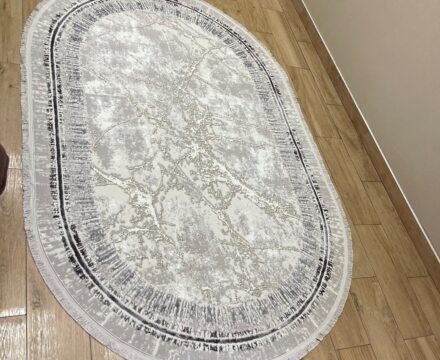 Круглый ковёр Valentino + vigo 6025A_L_GREY_L_GREY, Турция