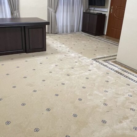 Разработка и изготовление ковра неправильной формы, монтаж и укладка