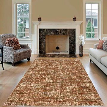 Терракотовый ковер в интерьере