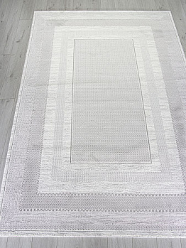 Прямоугольный ковер из полиэстера f040ac - grey / white | Турция