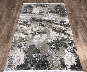 Прямоугольный ковер из полиэстера l142a-cream-shrink-grey-fdy | Турция