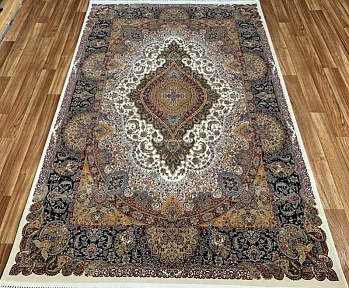 Прямоугольный ковер из акрила 3824a-cream-lacivert | Турция
