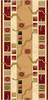 Ковровая дорожка из синтетики Olympos dorD077-cream-red | Россия