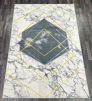 Прямоугольный ковер из полиэстера 0166a-l-grey-gold | Турция