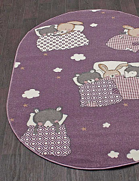 Овальный ковер из синтетики 2922 - light purple | Россия