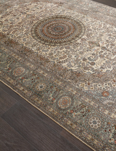 tibet silk & silk s-02 - cream / blue прямоугольник фото 3