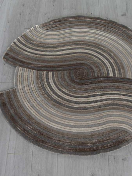 Круглый ковер из синтетики 00835c - grey / brown | Турция