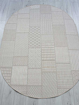 Овальный ковер из синтетики s160 - beige | Россия