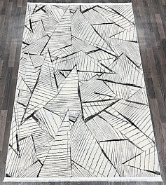 Прямоугольный ковер из полиэстера 17369-white-dark-grey | Турция