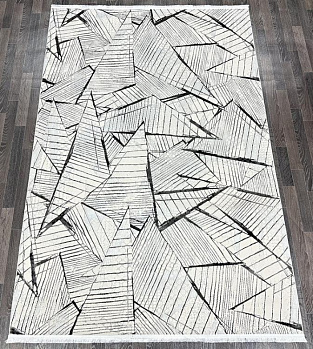Прямоугольный ковер из полиэстера 17369-white-dark-grey | Турция