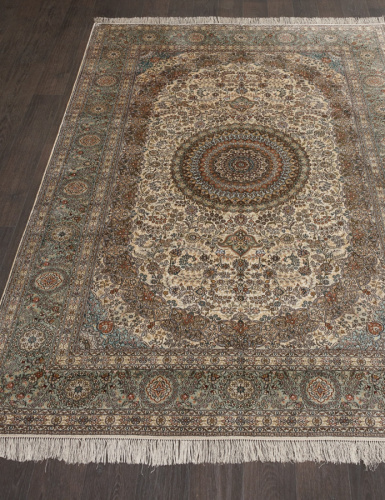 tibet silk & silk s-02 - cream / blue прямоугольник