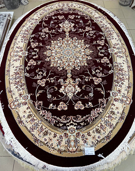 Овальный ковер из акрила NIGIN MASHAD IRANI 1802_RED овал | Иран