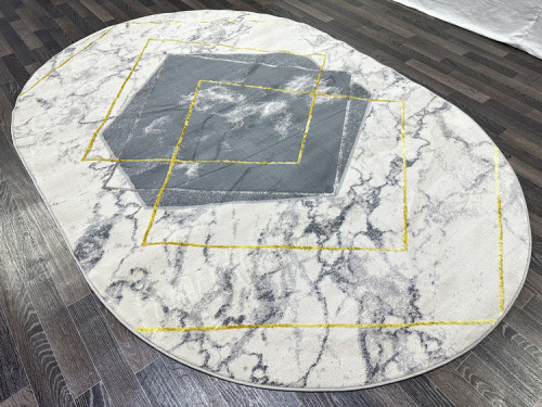 Ковер Fame 0166A_L. GREY / GOLD-овал фото 2