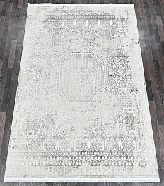 Прямоугольный ковер из полиэстера 17355-white-grey | Турция