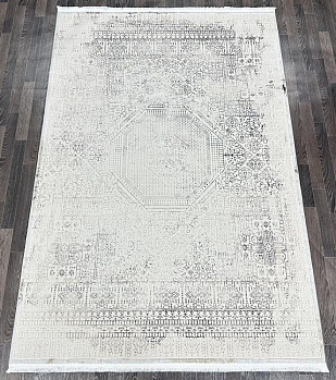 Прямоугольный ковер из полиэстера 17355-white-grey | Турция