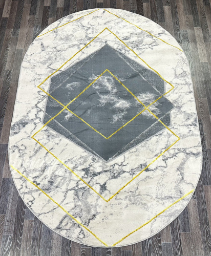 Ковер Fame 0166A_L. GREY / GOLD-овал