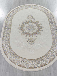 Овальный ковер из полиэстера essa 27236a - cream / blue | Турция