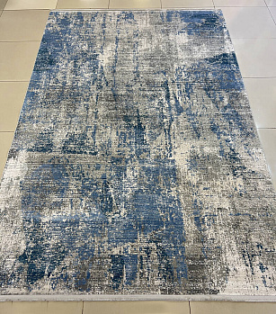 Прямоугольный ковер из вискозы Doku B173E Gray / Blue | Турция