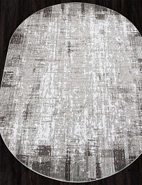 Овальный ковер из синтетики f396 - gray | Россия