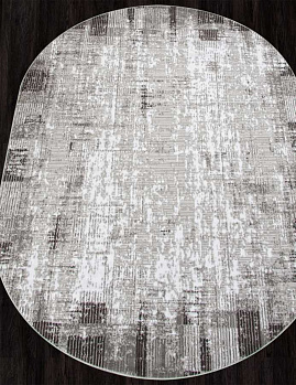 Овальный ковер из синтетики f396 - gray | Россия
