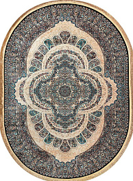 Овальный ковер  kover-rubin-20250a-oval-cream-navy | Иран