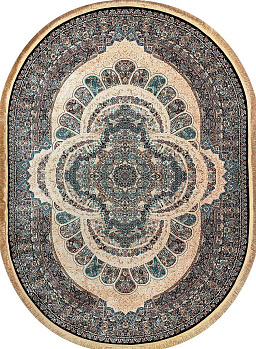 Овальный ковер  kover-rubin-20250a-oval-cream-navy | Иран