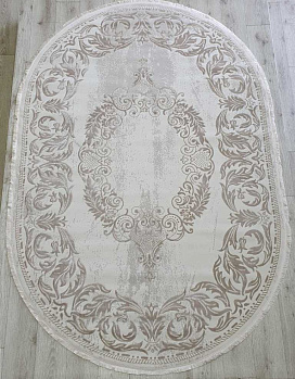 Овальный ковер из акрила 36567a-l-beige-l-beige-o | Турция