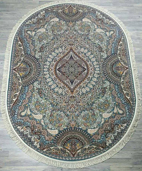 Овальный ковер  kover-abrishim-20170j-oval-blue-blue | Иран