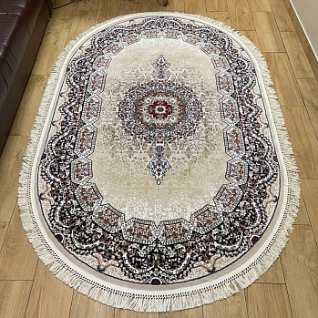 Овальный ковер из акрила 4057a-cream-cream-o | Турция