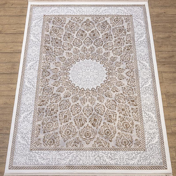 Прямоугольный ковер из полиэстера n903a-white-beige-1 | Турция