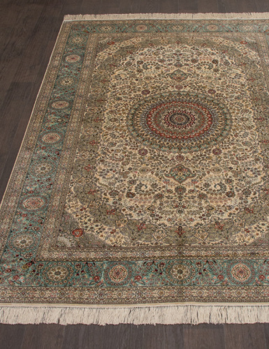 tibet silk & silk s-05 - cream / blue прямоугольник