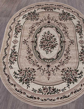 Овальный ковер из синтетики 5444 - beige | Россия