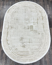 Овальный ковер из полиэстера 17306-white-cream-o | Турция