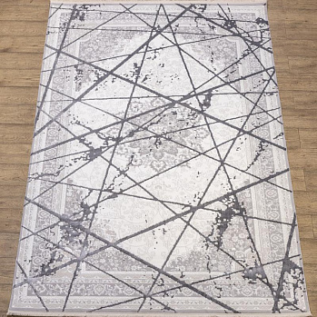 Прямоугольный ковер из полиэстера kb03a-white-gray2 | Турция
