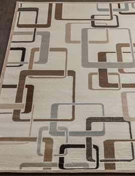Прямоугольный ковер из синтетики d254 - CREAM-BROWN | Россия