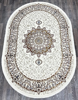Овальный ковер из полиэстера 00634b-cream-hb-gold-fdy-o | Турция