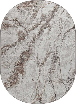 Овальный ковер из полиэстера 38552a-grey-fls-cream-fls-oval | Турция